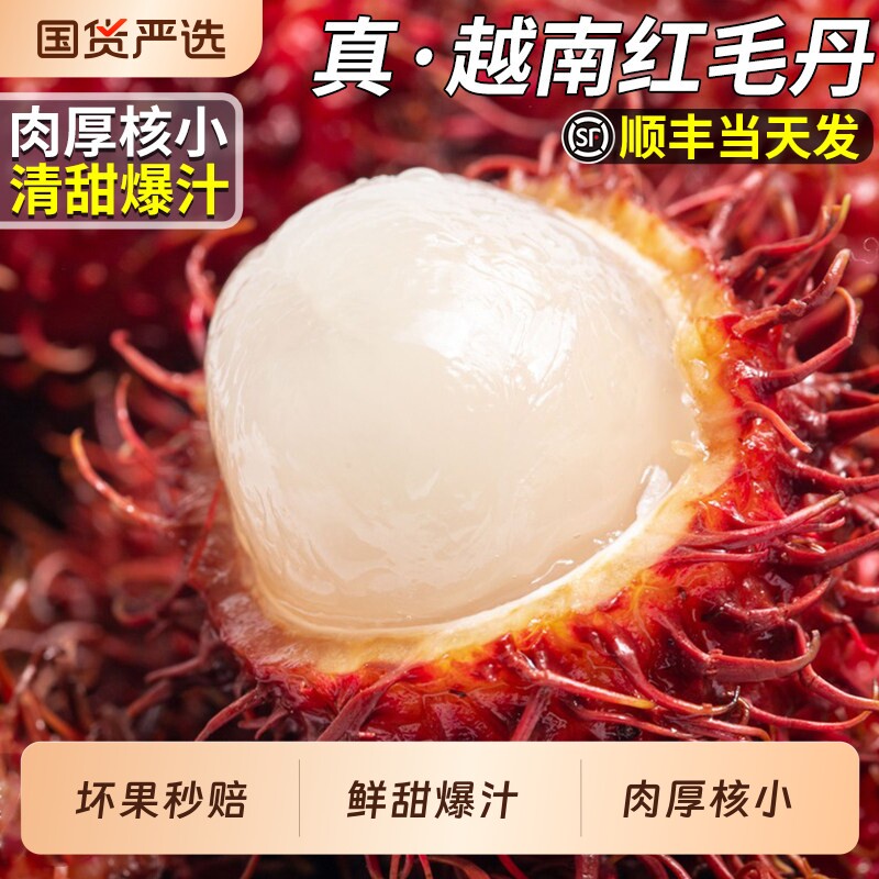 顺丰礼盒越南进口红毛丹新鲜水果时令当季包邮热带送礼鲜果包赔