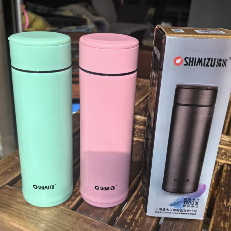 清水保温杯轻便细长型水杯易携带茶杯大容量女士可爱杯子带盖304