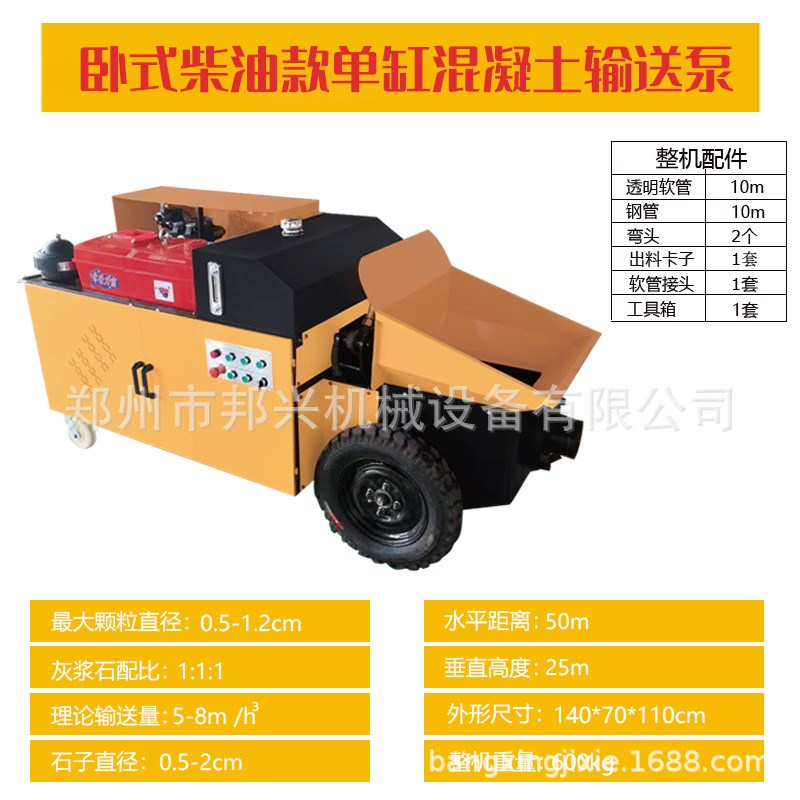 细石砂浆泥浆构造泵建筑高低楼层浇筑泵自动混凝土二次结构输送泵