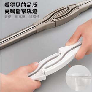 侧装 铝合金窗帘轨道防漏光交叉轨道顶装 双轨直轨静音导轨滑轨滑道