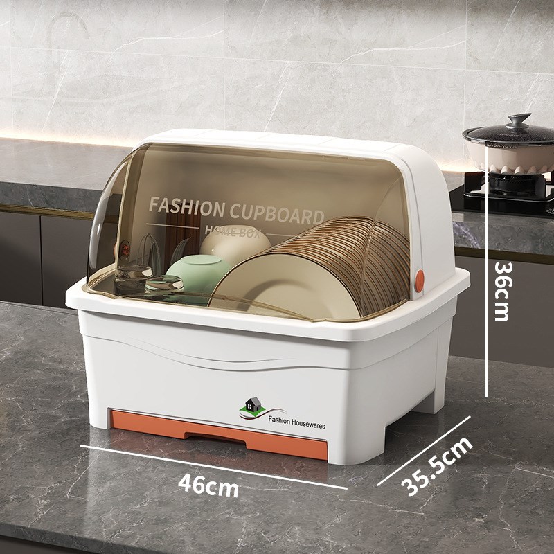 多功能碗筷收纳盒碗柜厨房餐具柜家用置物架防尘柜碗碟箱架可沥水