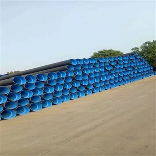 HDPE双壁波纹管,环刚度SN4规格300mm排水管4000牛压力排污管旱厕