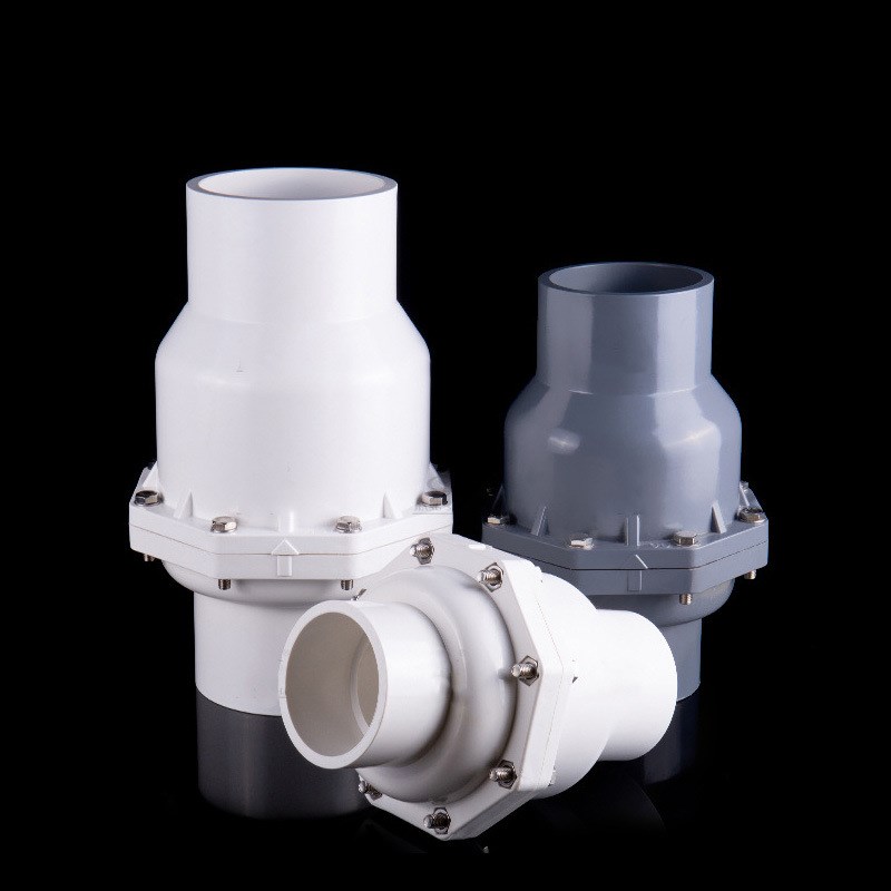 110止回阀单向阀UPVC75加厚50管道止逆阀160塑料90给水管阀门配件