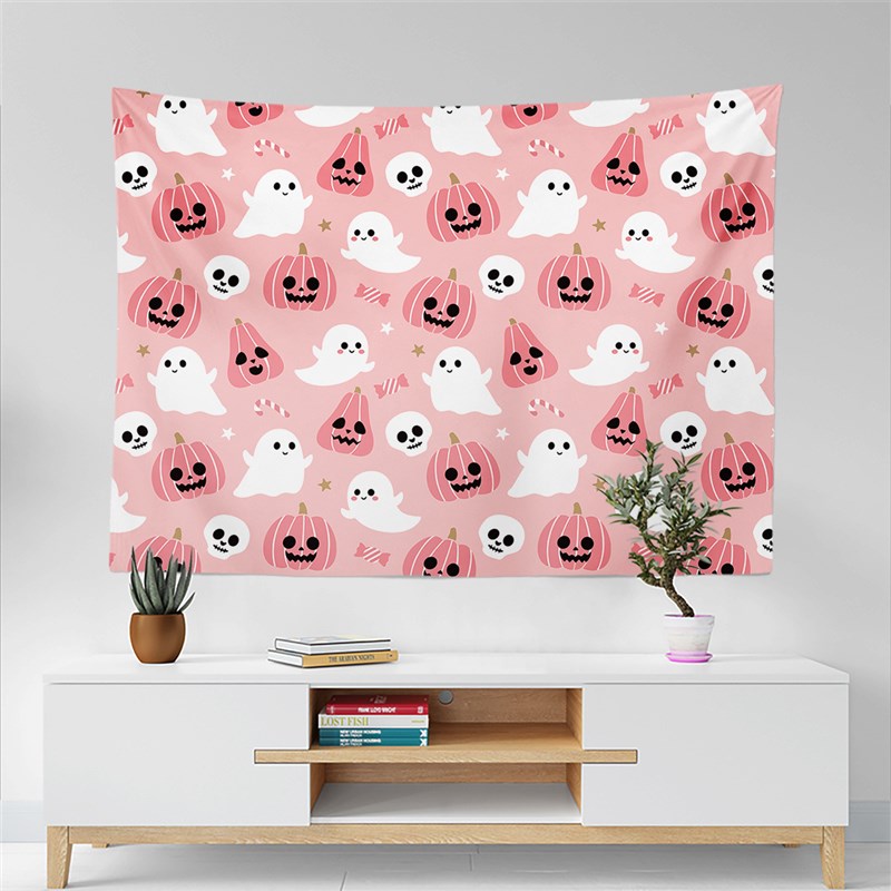 TEMU幽灵挂毯一件定制直播背景布挂布床头墙面装饰墙布厂家直销