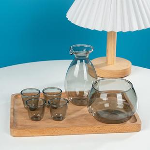 玻璃黄酒温酒器烫酒壶套装 高硼硅家用酒具彩色玻璃温酒器分酒套装