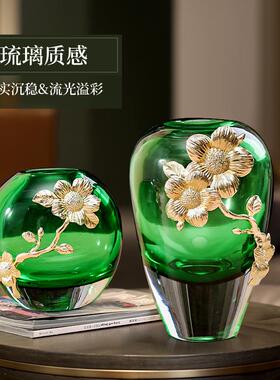 珐琅彩轻奢琉璃花瓶摆件客厅酒柜家居装饰珐琅彩高档花瓶饰品摆件