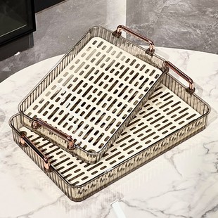 家用茶杯沥水托盘长方形客厅茶几茶具杯子收纳盘 轻奢茶盘2025新款