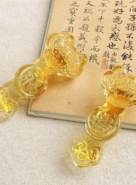 天然琉璃水晶玉如意摆件招财聚财吉祥如意开业礼品家居客厅小摆件