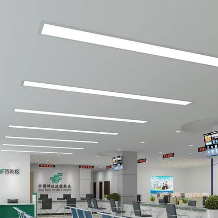 嵌入式led长条灯现代简约办公室写字楼吊顶灯过道车库走廊暗装灯