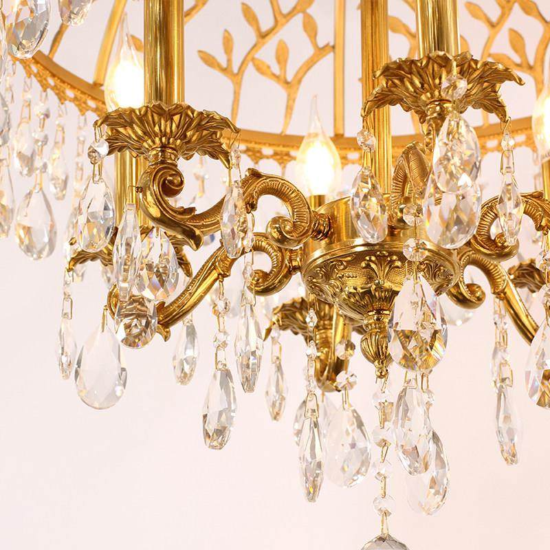欧式全铜水晶吊灯别墅奢华餐厅玄关走廊卧室书房入户创意大气灯具,家装灯饰光源,客厅吊灯,淘宝优惠券,粉丝福利购,淘宝优惠卷