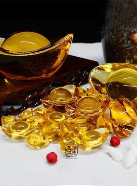 黄铜实心铜元宝大小号招财金元宝供奉财神招财进宝家居装饰工艺品