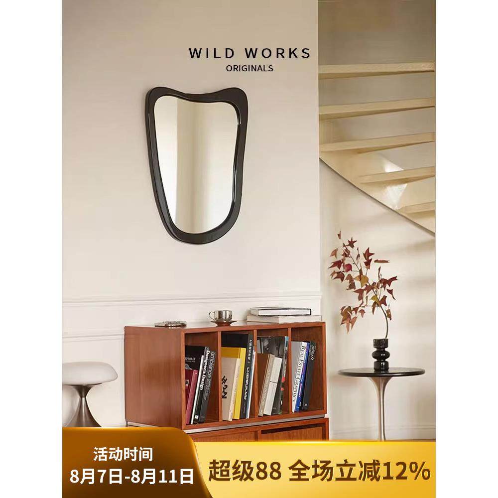 野作米凯尔镜中古镜艺术墙挂木框法式壁挂玄关镜化妆镜装饰镜,住宅家具,装饰镜,淘宝优惠券,粉丝福利购,淘宝优惠卷