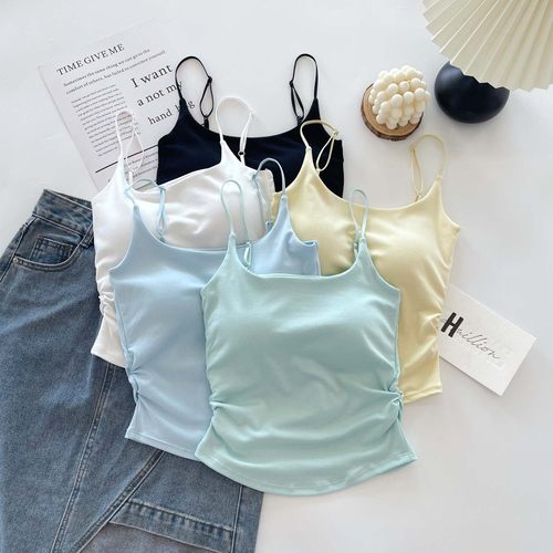 2025爆款纯欲甜辣吊带背心带胸垫