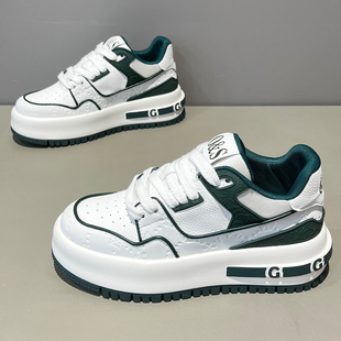 欧货棉鞋男2025皮面印花运动休闲鞋冬季加绒厚底增高潮流百搭板鞋