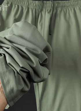 【暴汗干爽不黏腿轻薄透气】军绿色简约百搭休闲运动速干直筒长裤