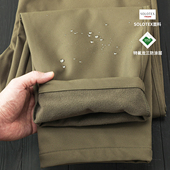 秋冬宽松直筒机能直筒裤 军绿色350g加绒solotex 抗静电三防锥形裤