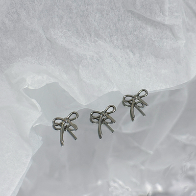 钛合金蝴蝶结耳钉内螺旋免摘少女心可爱精致甜美耳钉耳骨钉防过敏