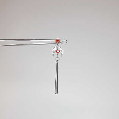 钛合金天使祝祷耳钉翅膀不规则水滴吊坠耳骨钉精致小众耳窝钉