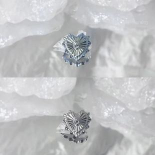 钛合金镭射镶钻爱心锆石耳钉防过敏养耳洞耳骨耳蜗钉 高抛光防敏