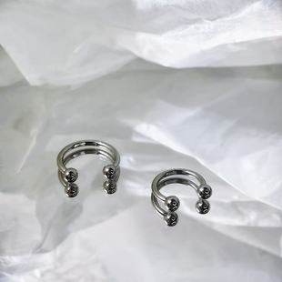 f136钛合金高抛光c型马蹄环耳骨耳蜗钉 鼻环 纯环 防敏养耳洞 16g