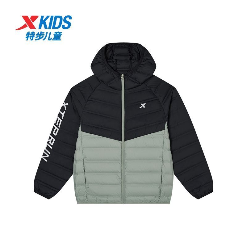 特步童装2024秋冬新款儿童羽绒服校园男女童保暖外套中大童羽绒服