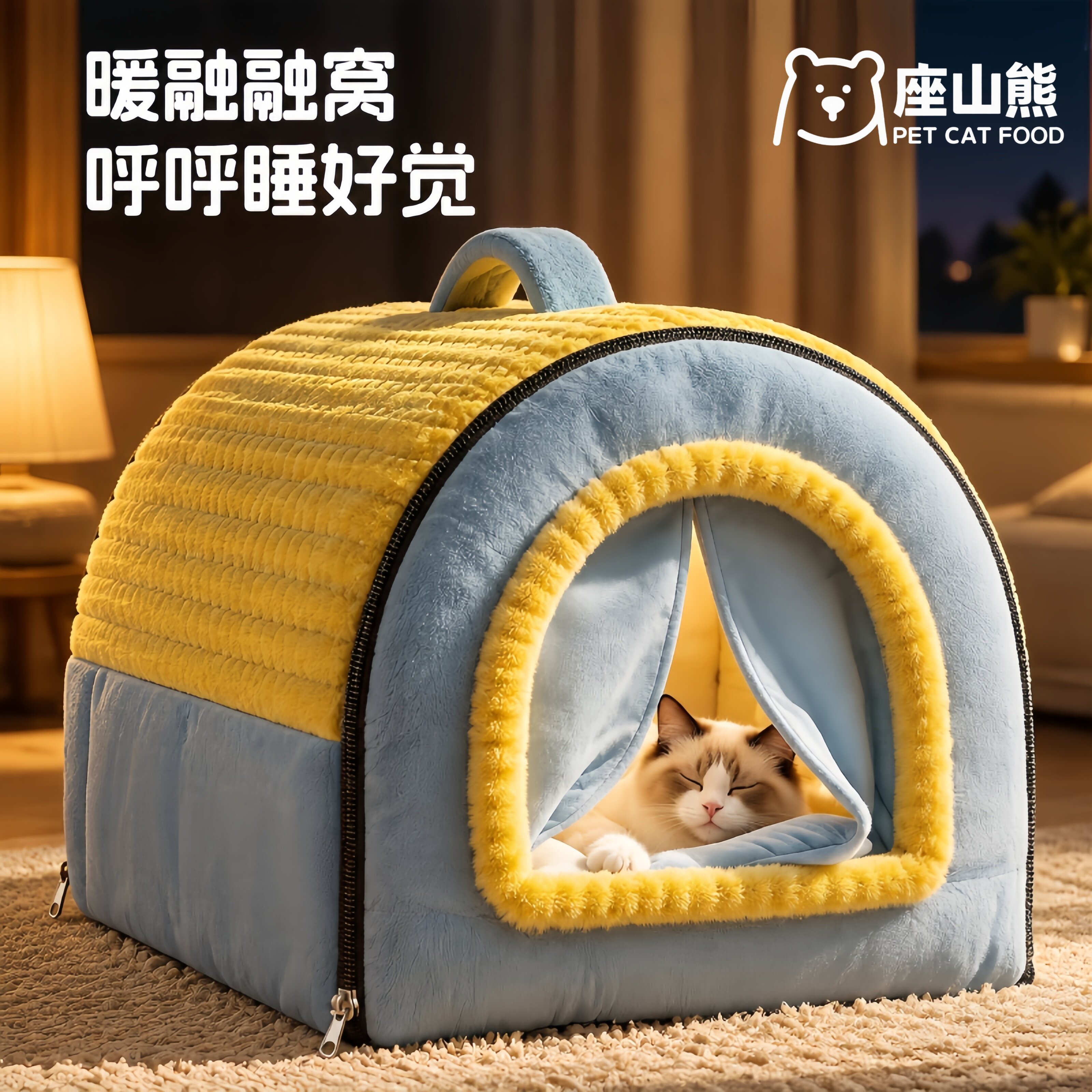 猫窝冬加厚封闭式猫咪睡窝安全感窝新型猫屋冬日保暖猫床四季通用