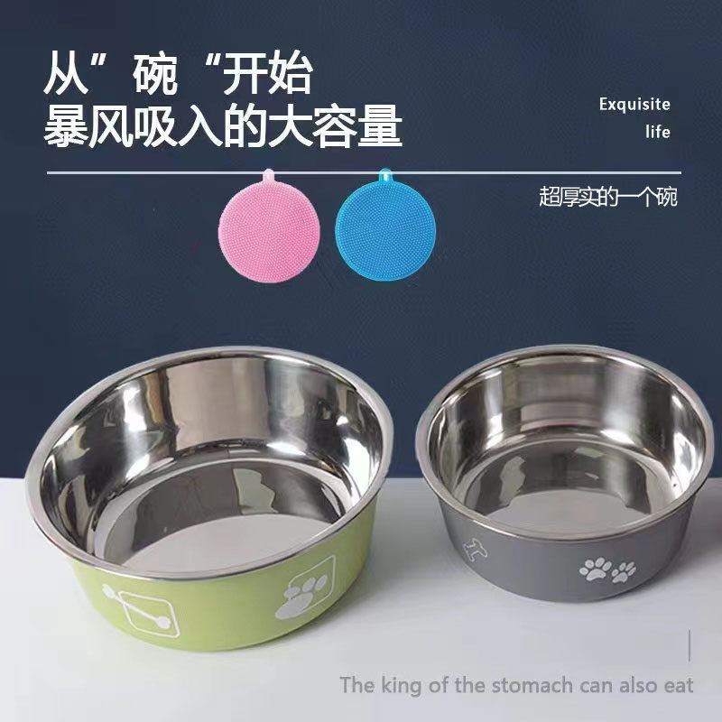 不锈钢防滑防打翻狗碗狗盆猫碗盆水碗两用狗食盆狗狗喝水碗宠物碗