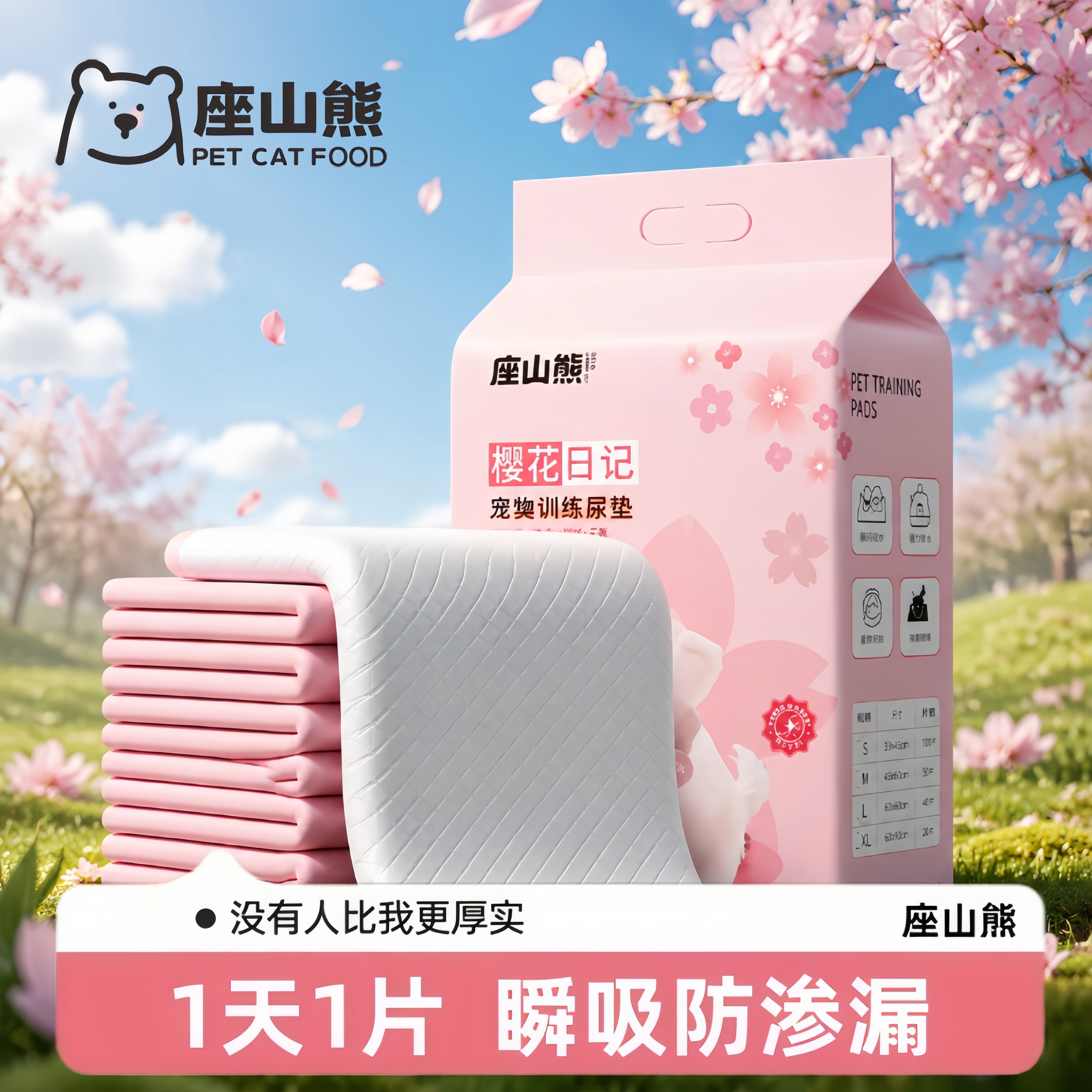 樱花味宠物尿垫除臭吸水尿布图片