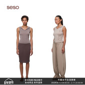 seso 连帽针织背心上衣 轻薄透气运动