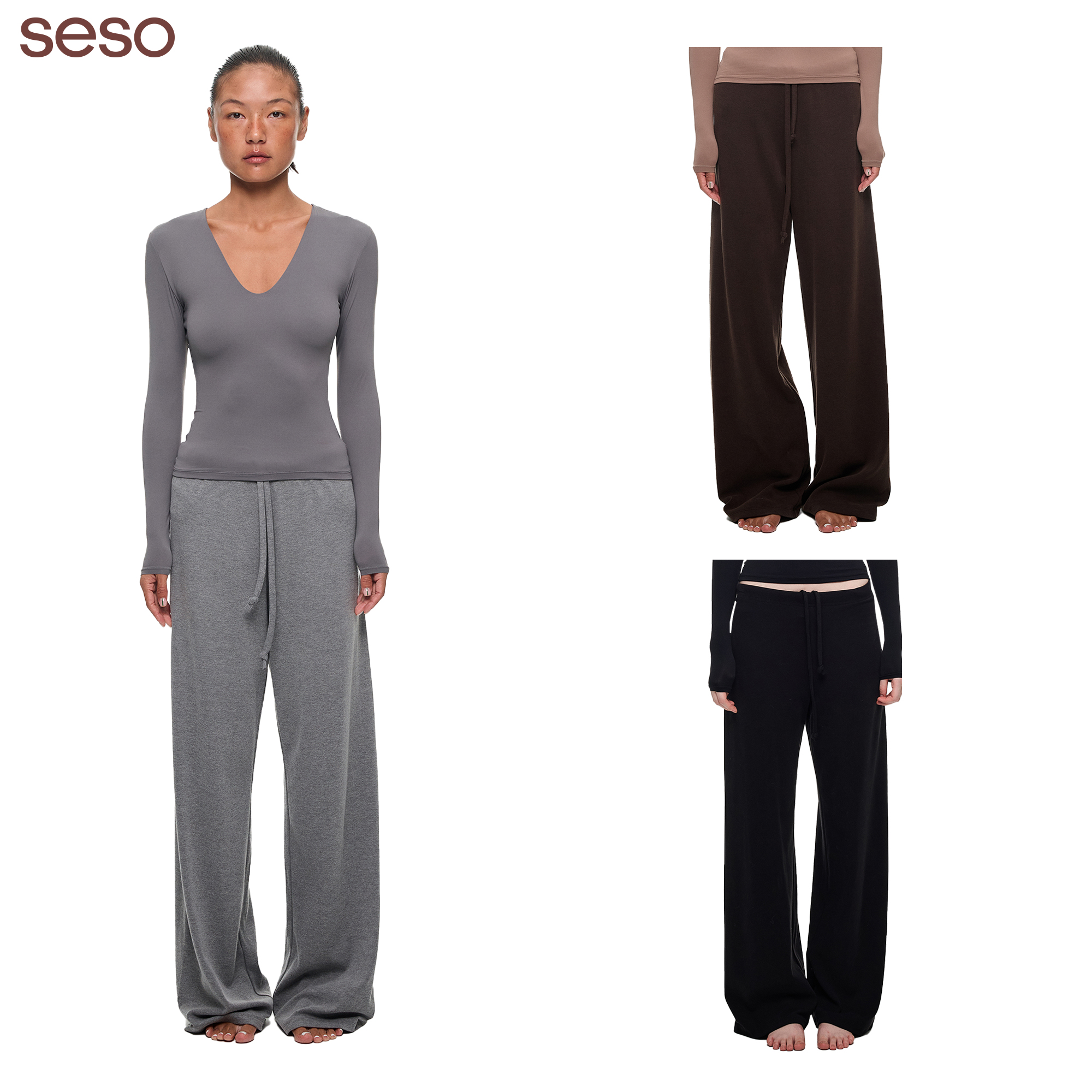 seso垂感直筒香蕉裤柔软显瘦