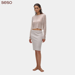 seso｜S02 一字肩麻花罩衫 微宽松长袖 展现肩颈复古温暖修身显瘦