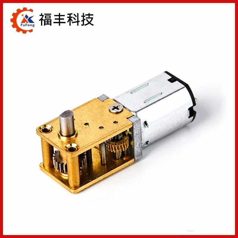N20卧式减速电机 蜗轮蜗杆机器人门柜锁智能玩具90度侧出直流马达