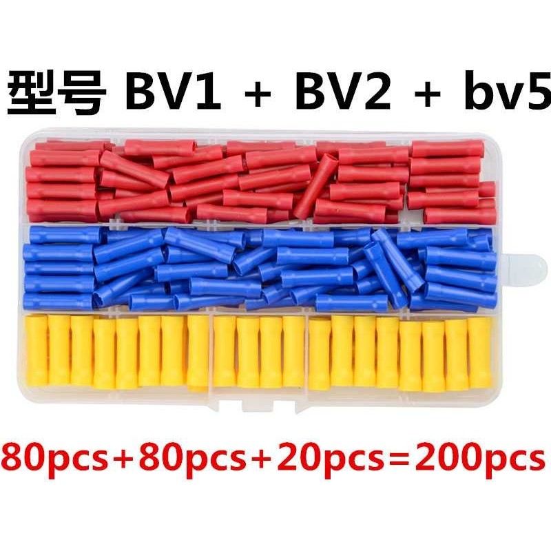 BV2电线接线连接器绝缘冷压端子接插件铜端头中间接头200pcs盒装