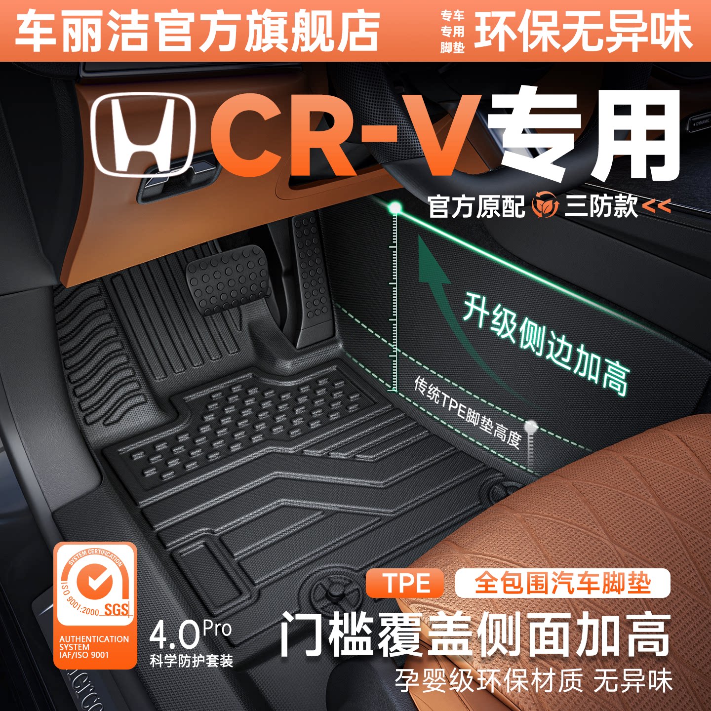 适用于本田全新CRV包门TPE槛脚垫