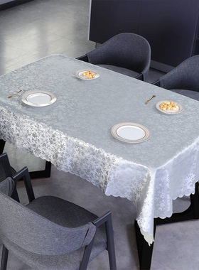 XX-T014灰色花纹矩形桌布人造革隔热防滑PU材料防水防油可免洗