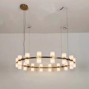 意式 轻奢长条圆形大气吊灯酒店餐厅包厢客厅灯别墅楼梯间餐厅吊灯