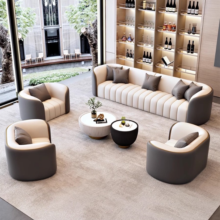 高端酒店大堂客厅家用沙发商务洽谈会客售楼处办公室接待沙发组合