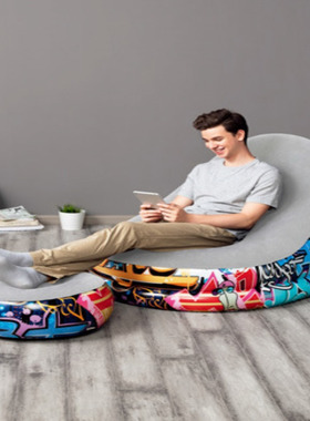 Bestway 75076充气单人植绒沙发 懒人沙发午休躺椅