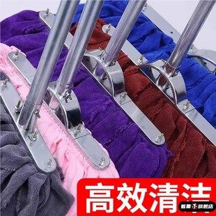 棉拖把旋转毛巾布吸水圆头拖布大号宽头平板地拖尘推墩布 家用老式