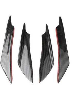 前杠运动风刀汽车通用碳纤亮黑刀锋导流风刀前包围前保险杠扰流板