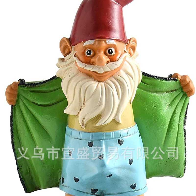 花园摆件变态侏儒树脂工艺品Garden Gnome侏儒雕像花园装饰