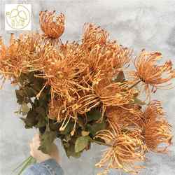 仿真3头针垫花 南非帝王花帝皇仿真蟹爪菊婚庆装饰花艺山野风植