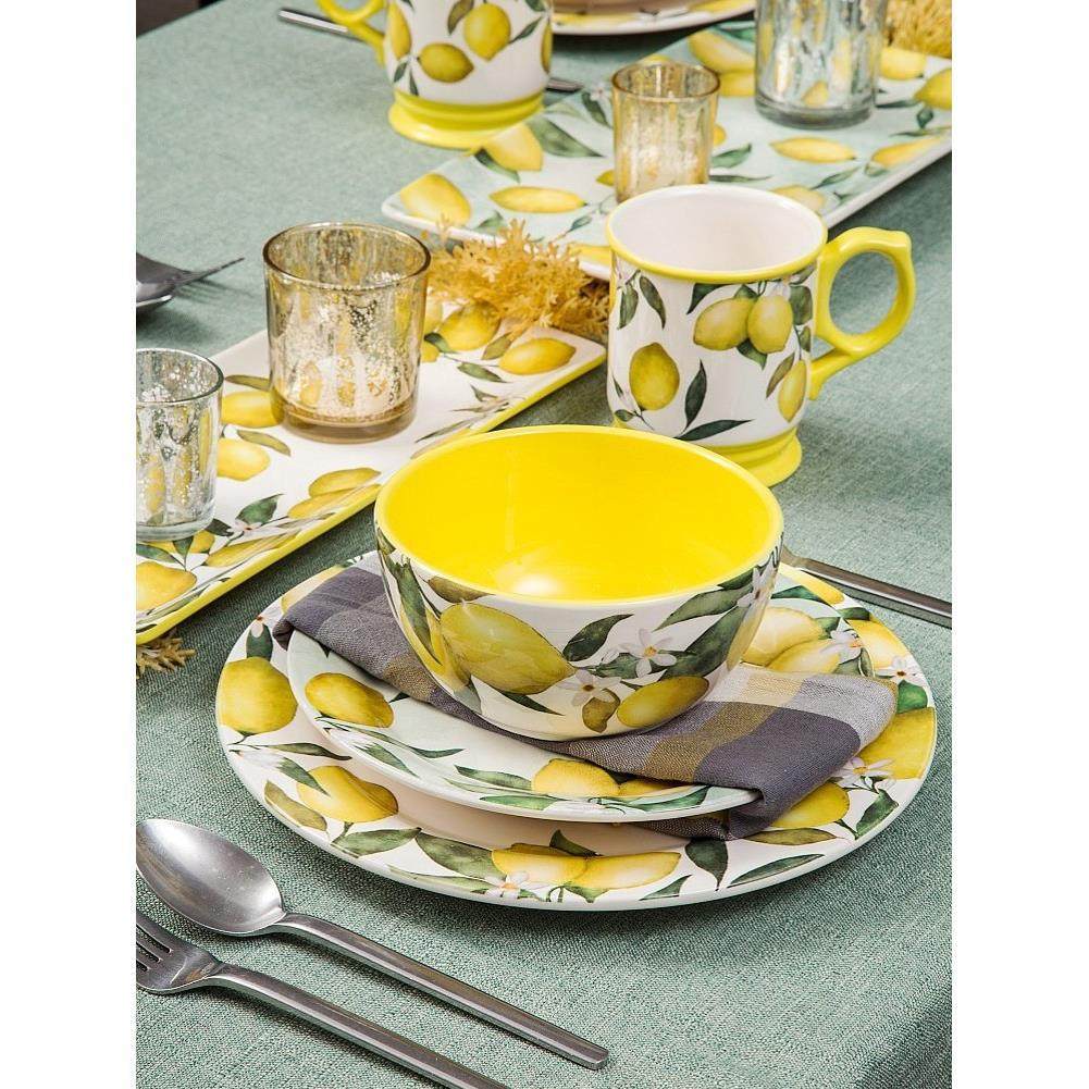 埃兰迪尔夏日北欧复古风釉下彩陶瓷餐具柠檬碗杯子西餐盘家用深盘,餐饮具,西餐餐具套装,淘宝优惠券,粉丝福利购,淘宝优惠卷