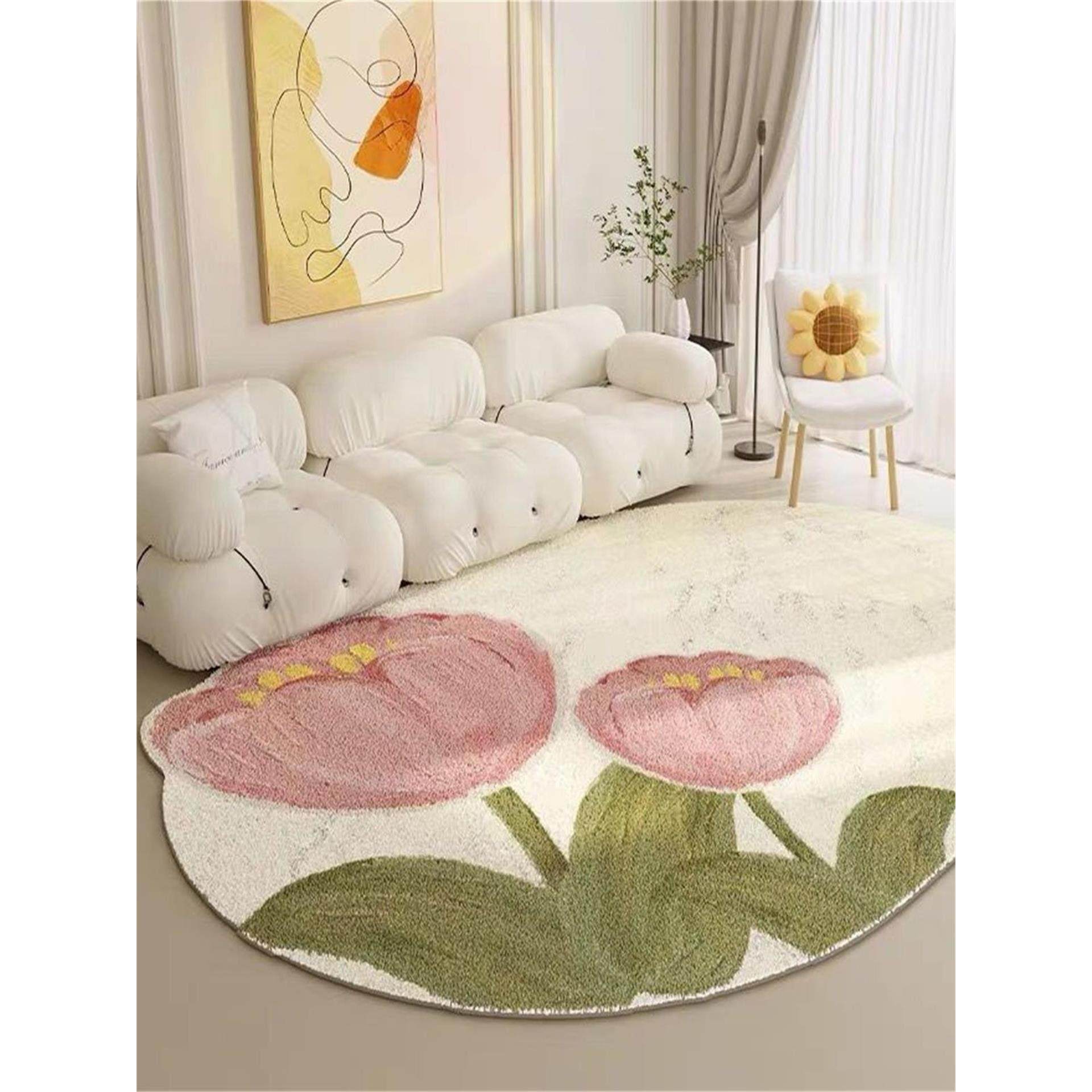 ins风客厅地毯小清新郁金香沙发茶几防水地垫异形氛围感卧室地毯,居家布艺,地毯,淘宝优惠券,粉丝福利购,淘宝优惠卷