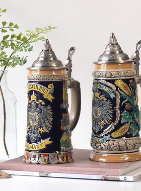 欧式复古创意圣诞礼品德国传统陶瓷啤酒杯酒吧装饰品啤酒节礼品