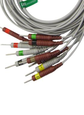 兼容马奎GE MAC500 800 1200 ST1600心电图机导联线 4.0香蕉插