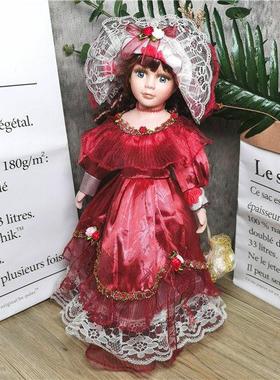 41厘米俄罗斯陶瓷洋娃娃家居美屋装饰摆件欧美出口收藏少女心礼物