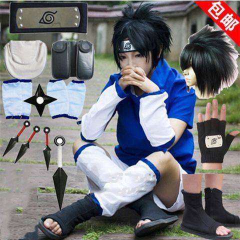 佐助 童年一代 cosplay宇智波佐助衣服 夏装短袖服装全套