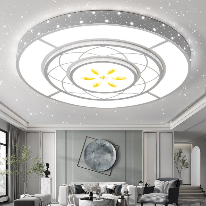 大灯客厅灯2025年新款圆形LED吸顶灯简约现代大气花型1.2米主灯