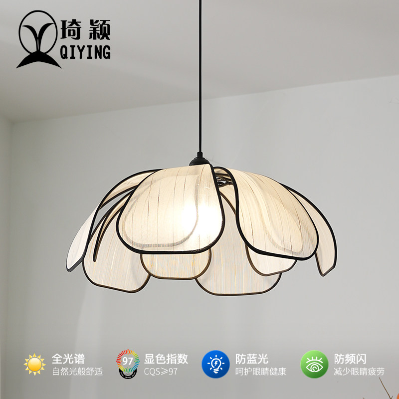 优选法式复古吧台岛台餐厅花瓣吊灯中古奶油民宿过道入户设计师卧